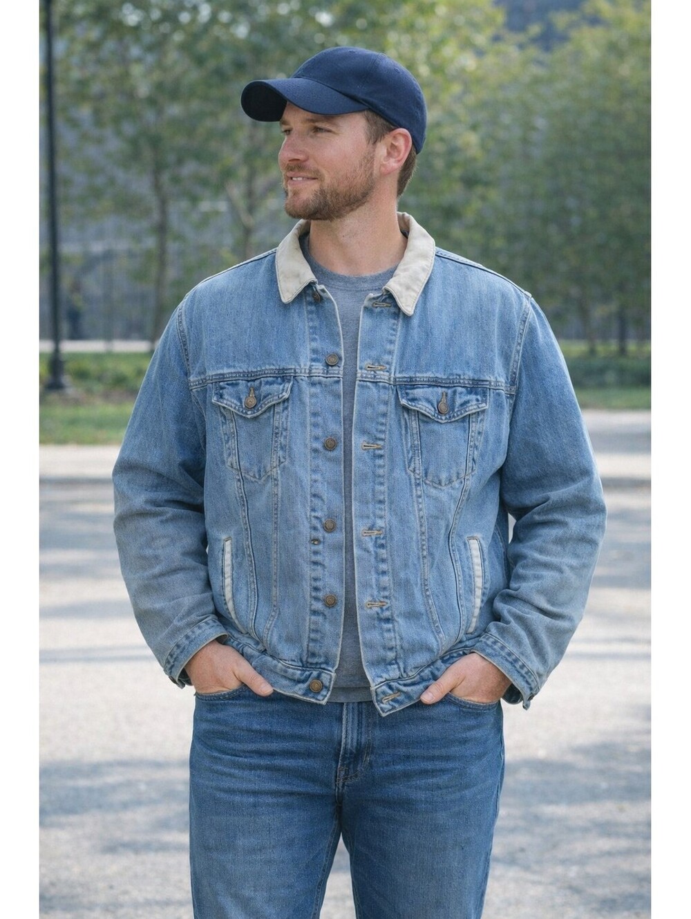 Vtg Jean Jacket Atizona Jean Co Denim Fall Farm Coat Stone Wash Y2K Mens XL